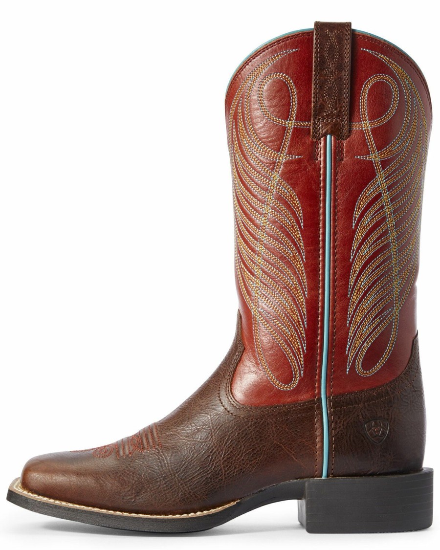 Boots & Shoes * | Ariat Women'S Round Up Western Boots Wide Square Toe Online