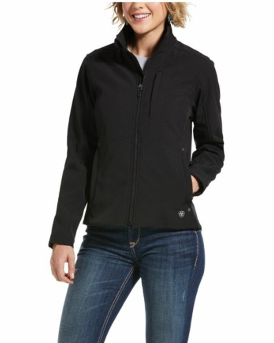 Women'S Clothing * | Ariat Women'S Black Real Softshell Jacket Discount