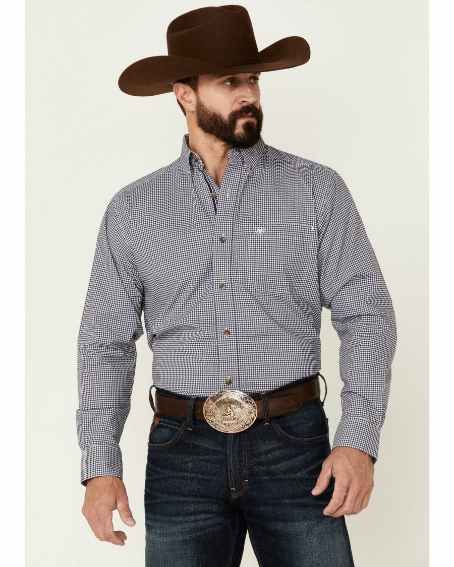 Men'S Clothing * | Ariat Men'S Jermias Stretch Check Plaid Long Sleeve Button-Down Western Shirt Online