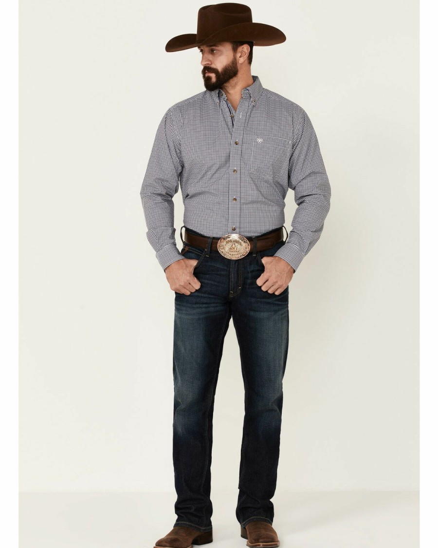 Men'S Clothing * | Ariat Men'S Jermias Stretch Check Plaid Long Sleeve Button-Down Western Shirt Online