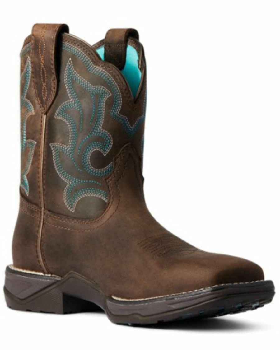 Boots & Shoes * | Ariat Women'S Anthem Shortie Ii Western Boots Wide Square Toe Outlet