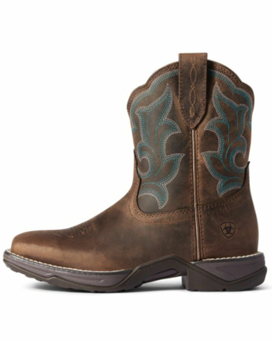 Boots & Shoes * | Ariat Women'S Anthem Shortie Ii Western Boots Wide Square Toe Outlet