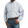 Men'S Clothing * | Ariat Men'S Fr Sawyer Logo Plaid Long Sleeve Button-Down Work Shirt Big Outlet