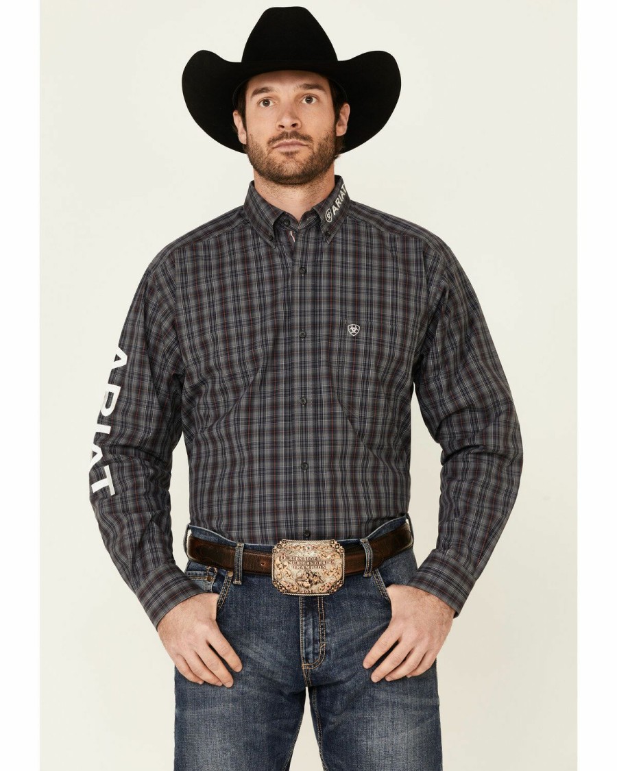 Men'S Clothing * | Ariat Men'S Team Raimo Small Plaid Long Sleeve Button-Down Western Shirt Online