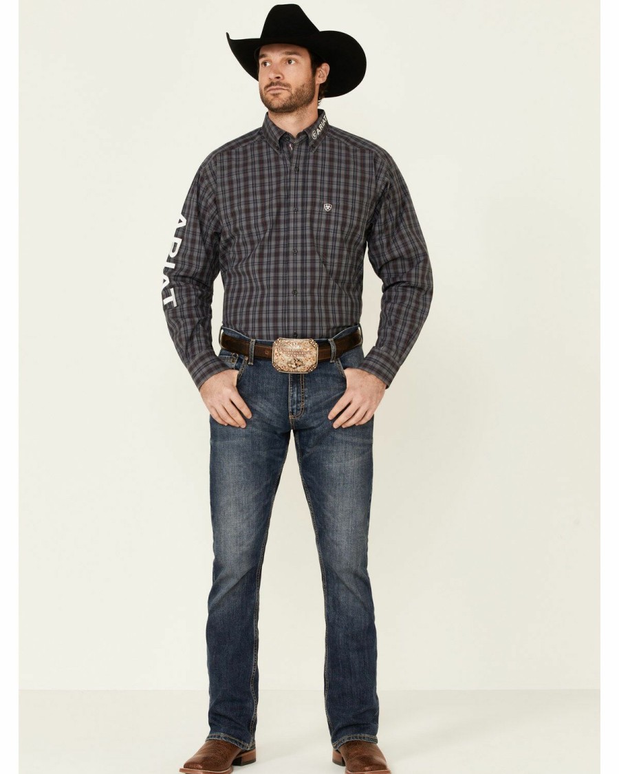 Men'S Clothing * | Ariat Men'S Team Raimo Small Plaid Long Sleeve Button-Down Western Shirt Online