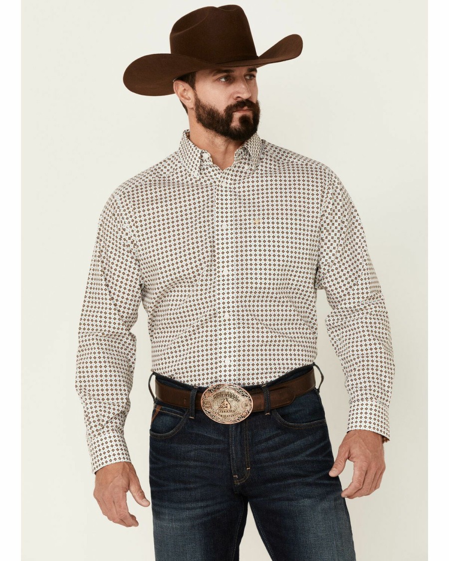 Men'S Clothing * | Ariat Men'S Wf Hayden Geo Print Long Sleeve Button-Down Western Shirt Discount