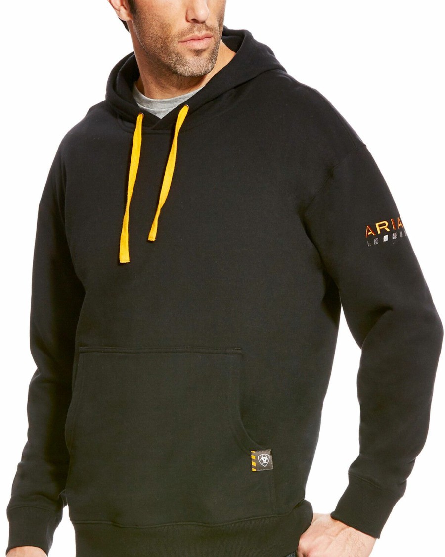 Men'S Clothing * | Ariat Men'S Rebar Logo Hoodie Online