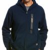 Men'S Clothing * | Ariat Men'S Navy Rebar Full Zip Hooded Work Sweatshirt Sale