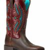 Boots & Shoes * | Ariat Women'S Brown Oiled Rowdy & Rogue Hybrid Rancher Venttek Full-Grain Western Boot Wide Square Toe Discount