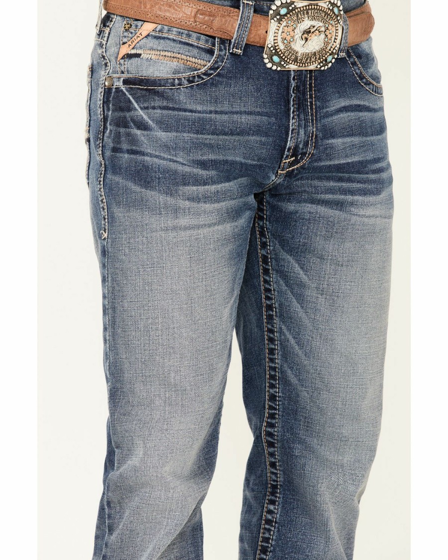 Men'S Clothing * | Ariat Men'S M4 Dakota Medium Wash Stretch Relaxed Straight Jeans Sale