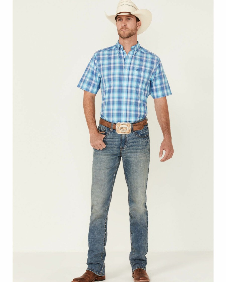 Men'S Clothing * | Ariat Men'S Ian Plaid Short Sleeve Button-Down Western Shirt Discount