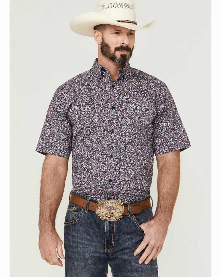 Men'S Clothing * | Ariat Men'S Jethro Stretch Floral Print Button-Down Western Shirt Sale