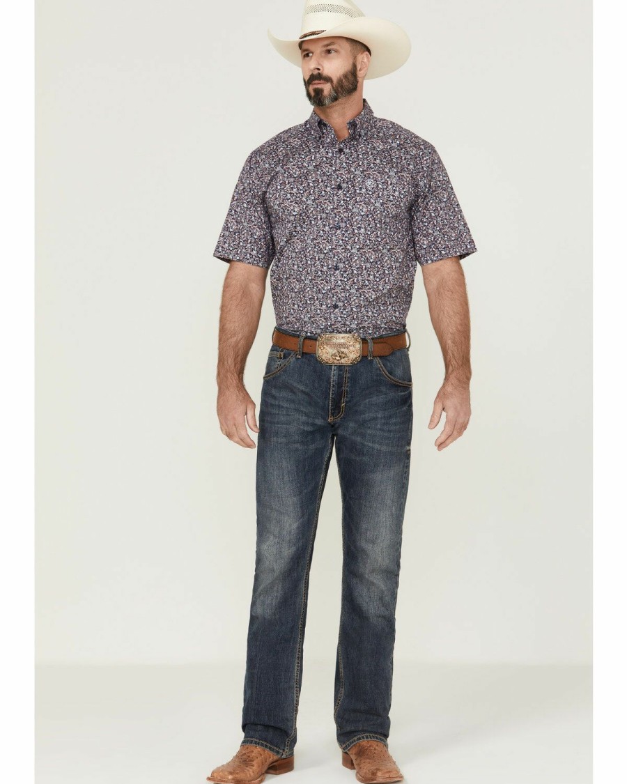 Men'S Clothing * | Ariat Men'S Jethro Stretch Floral Print Button-Down Western Shirt Sale