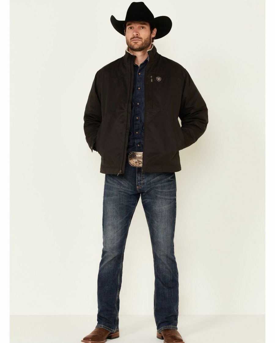 Men'S Clothing * | Ariat Men'S Expresso Grizzly Canvas Cc Insulated Zip-Front Jacket Clearance