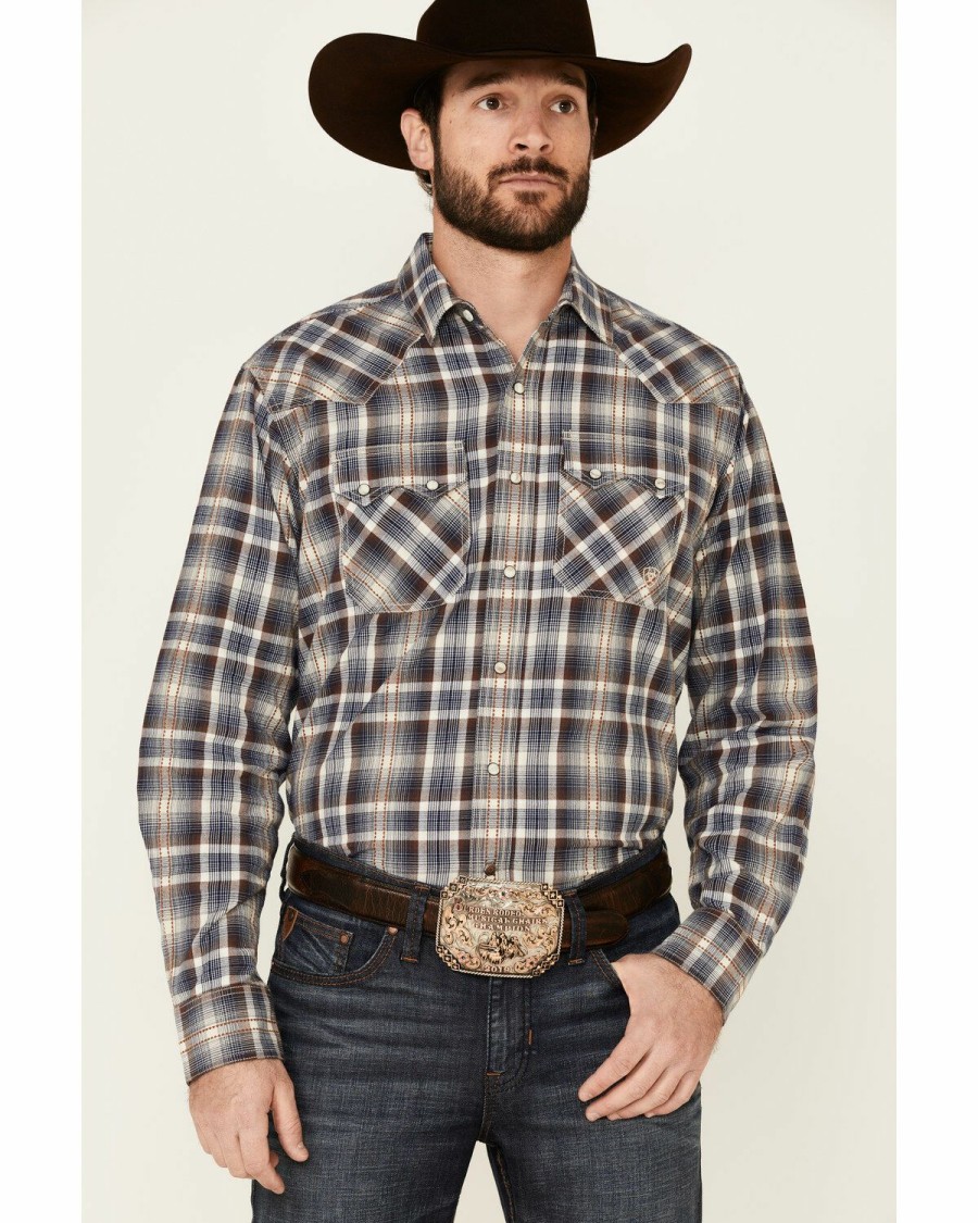 Men'S Clothing * | Ariat Men'S Holland Retro Plaid Long Sleeve Snap Western Shirt Outlet