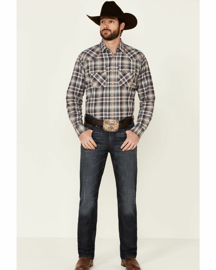 Men'S Clothing * | Ariat Men'S Holland Retro Plaid Long Sleeve Snap Western Shirt Outlet