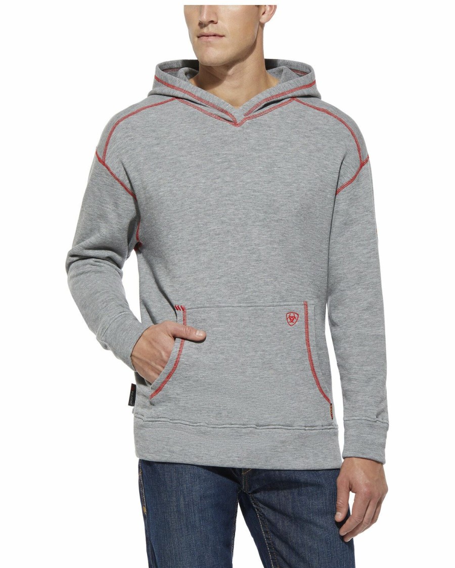 Men'S Clothing * | Ariat Men'S Fr Polartec Work Hooded Sweatshirt Big Sale