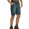 Men'S Clothing * | Ariat Men'S Phantom Dark Wash Rebar Durastretch Denim Utility Work Shorts Discount