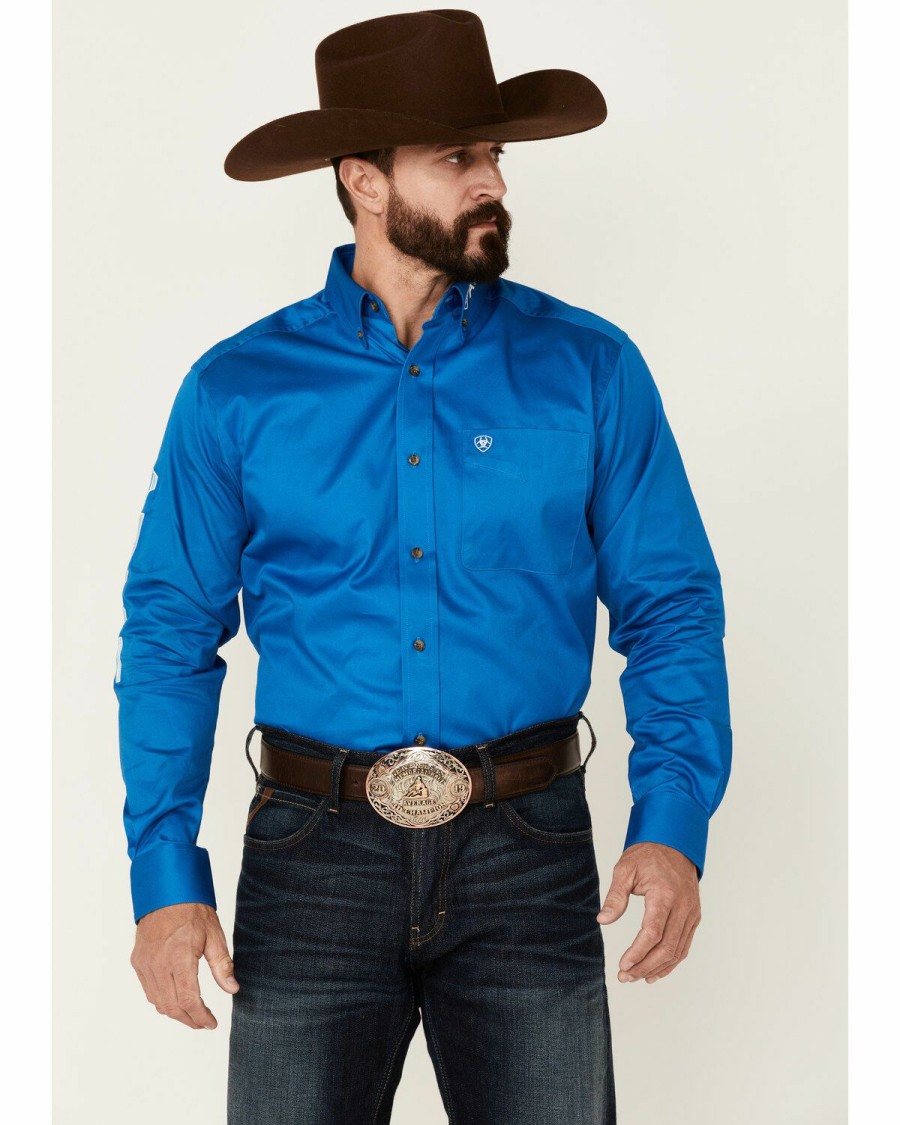 Men'S Clothing * | Ariat Men'S Team Logo Long Sleeve Button-Down Western Shirt Sale