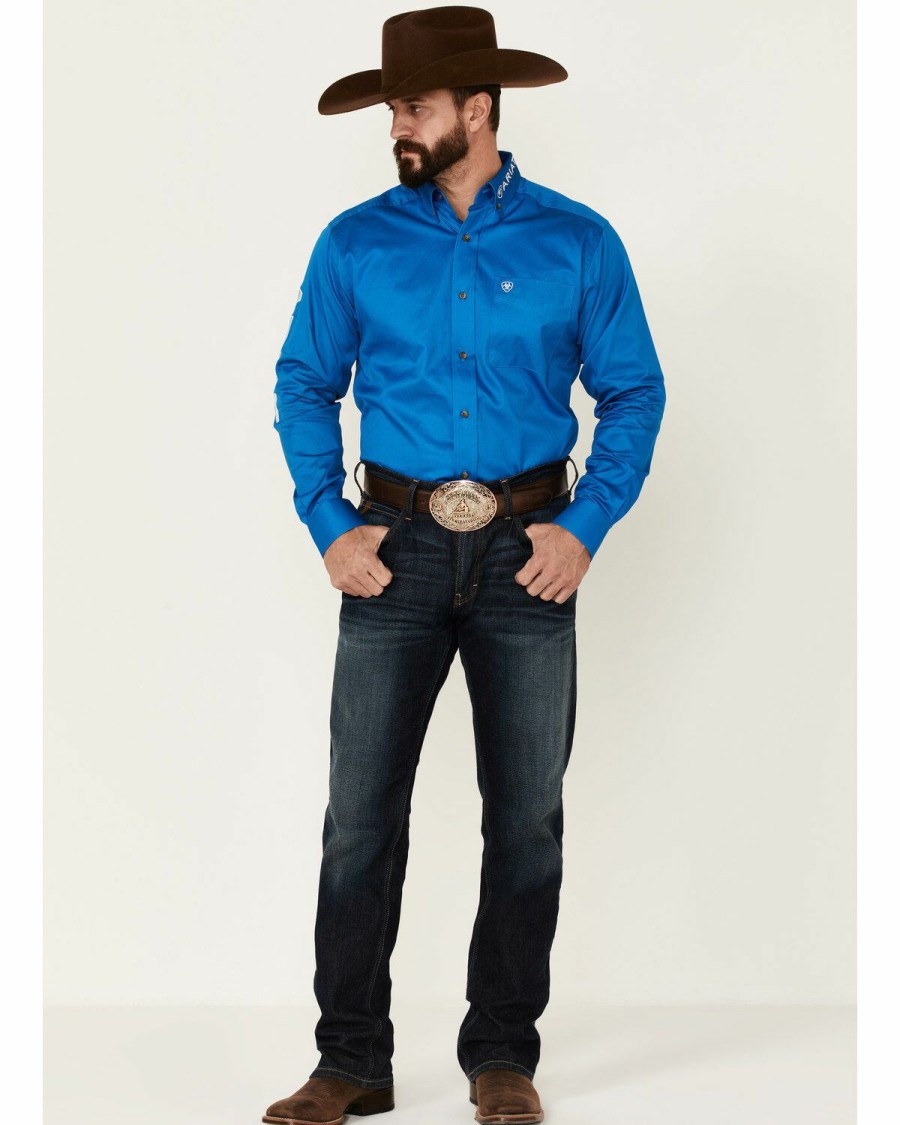 Men'S Clothing * | Ariat Men'S Team Logo Long Sleeve Button-Down Western Shirt Sale