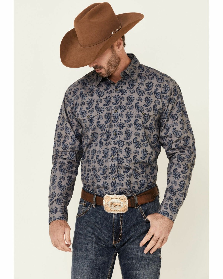 Men'S Clothing * | Ariat Men'S Plato Paisley Print Long Sleeve Button-Down Western Shirt Discount