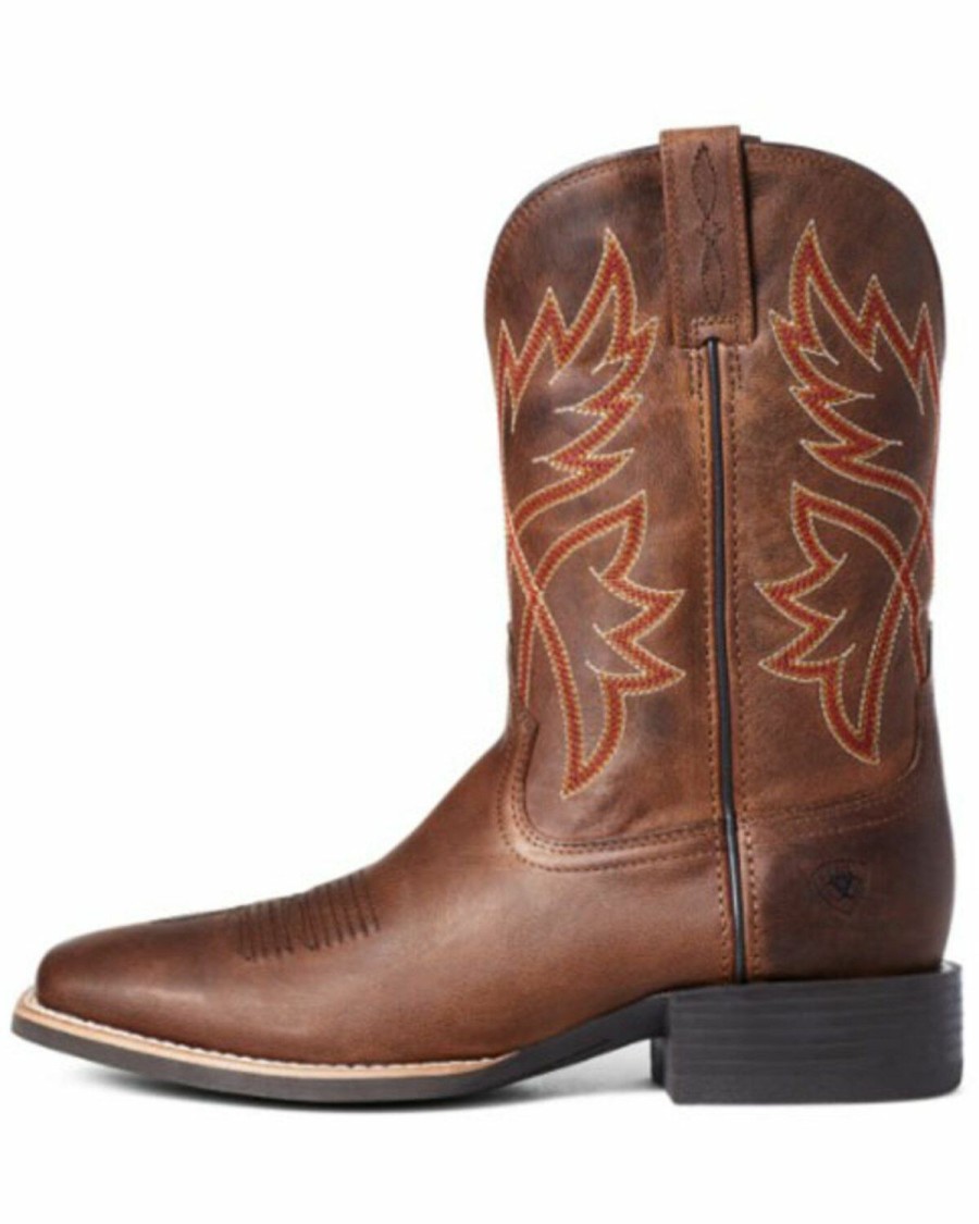 Boots & Shoes * | Ariat Men'S Brown Sport Rafter Western Boots Wide Square Toe Online